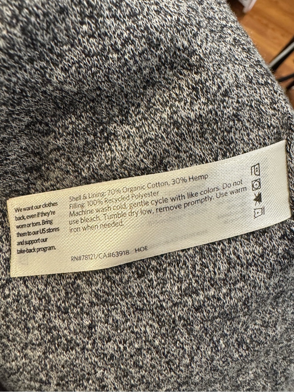 Eileen Fisher Organic Cotton Hemp Quilted Vest Gray XS - Picture 4 of 4